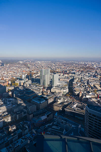 istock Looking down from viewing platform of Main Tower platform with skyline and blue sky background on a sunny autumn day. 2254019565