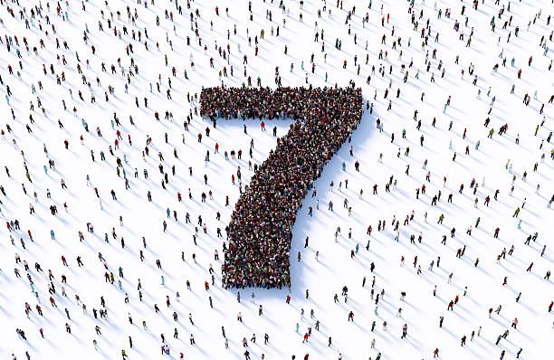 istock Human Crowd Forming Number 7 On White Background 2254034002