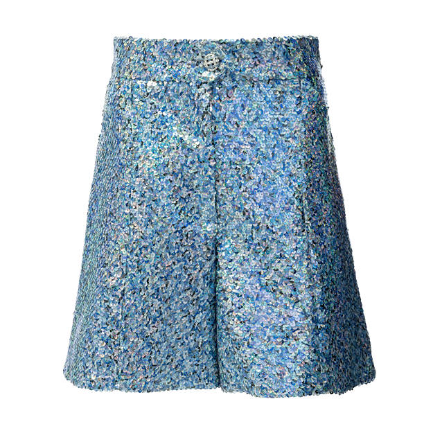 istock Blue Sequin Mini Skirt Isolated on White Background 2254038236