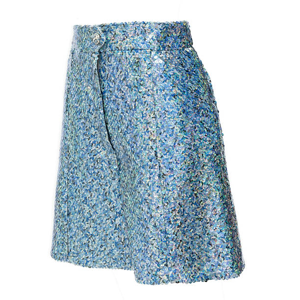 istock Blue Sequin Mini Skirt Isolated on White Background 2254038244