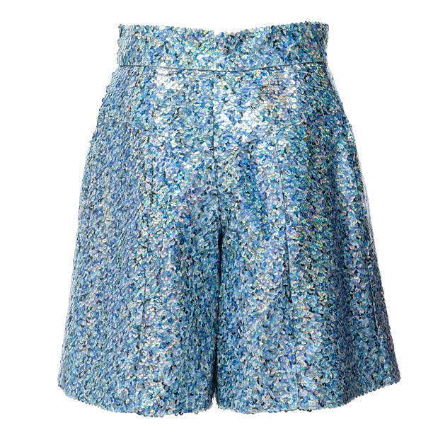 istock Blue Sequin Mini Skirt Isolated on White Background 2254038249
