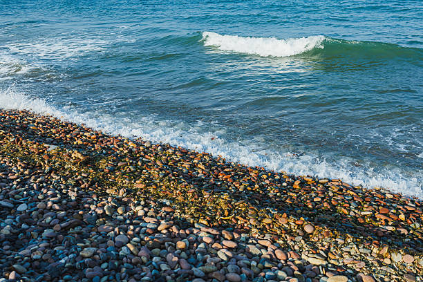 Colourful beach rocks. Shallow depth of field. Shot with a Canon 5D Mark IV.
