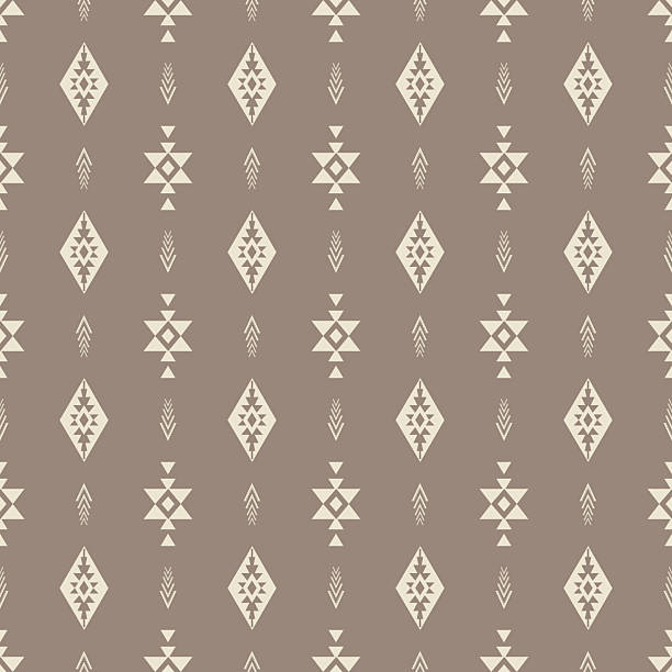 Vector southwestern boho beige background seamless pattern. Ethnic geometric pattern use for fabric, textile, scrapbook paper, upholstery, wrapping paper.