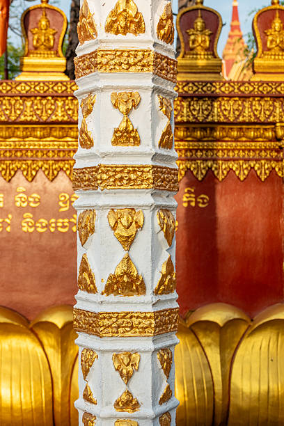 Wat Preah Prom Rath, built in the late 19th century, is the main active Buddhist temple in Siem Reap town, Cambodia. It features classic Khmer architecture, colourful murals, and statues of Buddha, reflecting the living religious culture of the city. It was renovated in the 1960s and again after damage during the Khmer Rouge era.