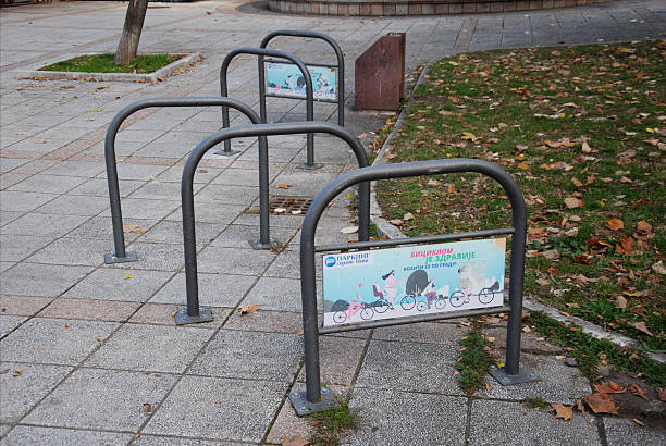 Germany, Berlin, Berlin Tempelhof, June 26, 2024 - One bicycle parked at bicycle rack