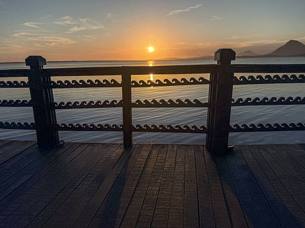 Sunset over lagoon at Marica