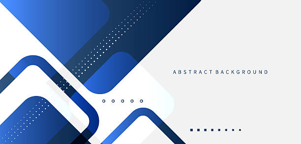 Abstract design of geometric shapes, patterns, and squares. Modern abstract design with blue gradient colors on a white background. For websites, covers, brochures, flyers, presentations, banners, and vector illustrations.