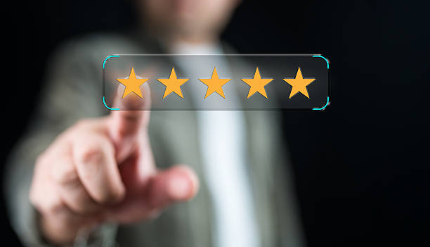 istock Five yellow stars rating in speech bubble, concept of customer satisfaction experience. 2254063328
