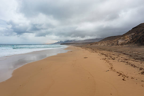 Drone shot of the remote Cofete coastline