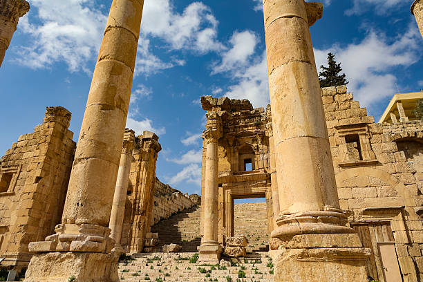 Archaeological site in Jarash, Jordan.