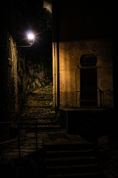 istock Night scene in Nesso a village on Lake Como 2254070606