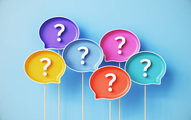 istock Question Mark on Colorful Speech Bubbles Over Blue Background 2254071334