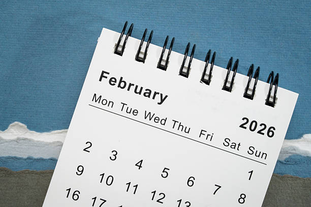 February 2025. Resolution, strategy, solution, goal, business and holidays. Date month February 2025. Page of annual monthly calendar February 2025. planning new year