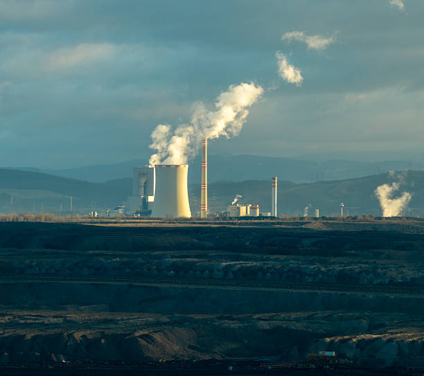 istock Aerial view of coal plant 2254075364