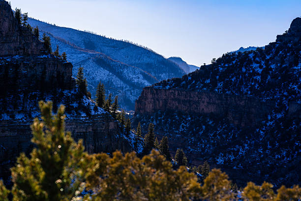 Scenic view of rugged canyon in late afternoon light.