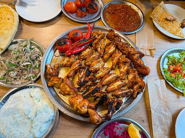 istock Turkish-style grilled chicken, cooked chicken wings. Ramadan meals 2254079708