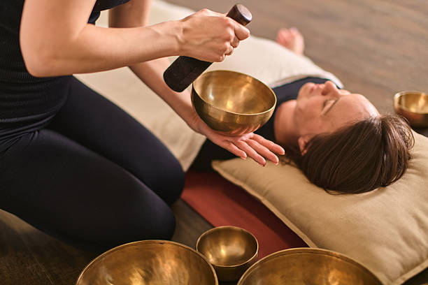 istock Sound healing with singing bowls during relaxation ritual 2254080826