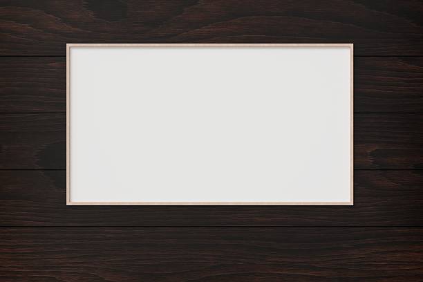 Blank Frame on Dark wood background. Wooden board texture for background. Structure of natural plank. Blank for design. The wooden panel has a beautiful pattern. Wood texture seamless. 3d rendering.