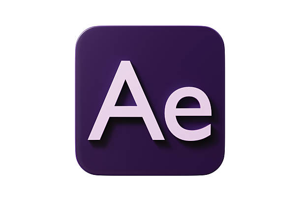 3d ae app button icon. motion graphics vfx concept. Minimal cartoon motion logo editor icon badge for app store banner and ui hero. isolated on white background. 3d render.