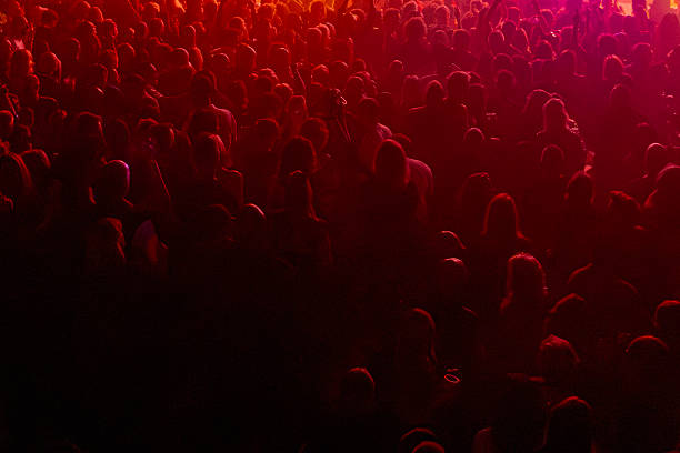 Dancing crowd and lights at a music event