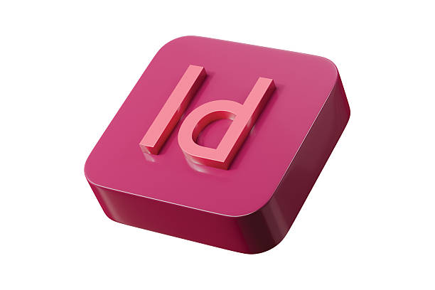 3d id app button icon. publishing layout concept. minimal cartoon editor logo badge app for app store banner and ui hero. isolated on white background. 3d render.