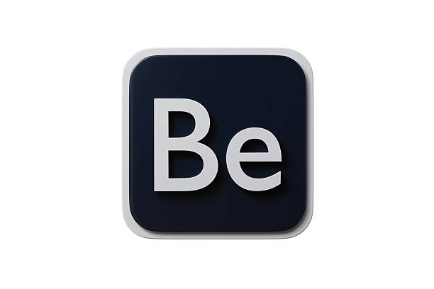 3d be app button icon. creative portfolio concept. Minimal cartoon portfolio badge app for app store banner and ui hero. isolated on white background. 3d render.