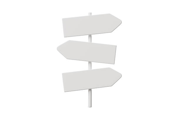 3d blank direction signpost icon. decision making concept. Minimal cartoon signpost pointer arrow wayfinding for app ui banner, web hero. isolated on white background. 3d render.