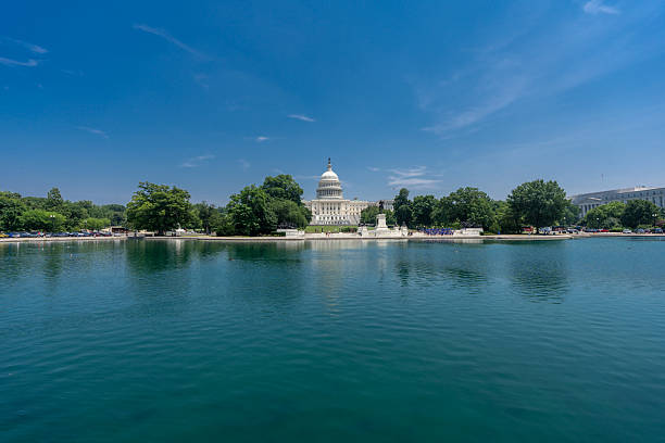 istock Capitol in Washington, DC. Capitol across the reflecting pool. Washington D.C. landmarks with Capitol and reflecting pond. The U.S. Capitol under blue skies. Congress building in DC. 2254083675
