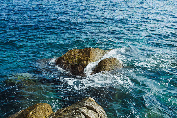 Waves on rocks in the sea