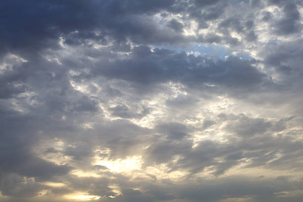 Dramatic sunset sky with colorful clouds at dusk. Nature background and texture - sky replacement