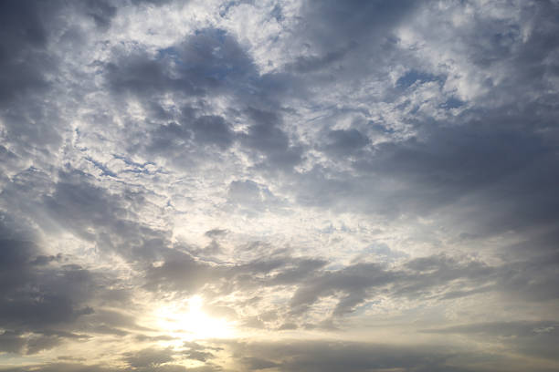 Dramatic sunset sky with colorful clouds at dusk. Nature background and texture - sky replacement