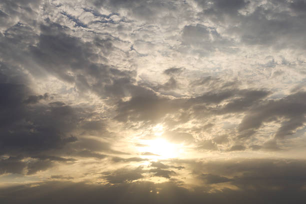 Dramatic sunset sky with colorful clouds at dusk. Nature background and texture - sky replacement