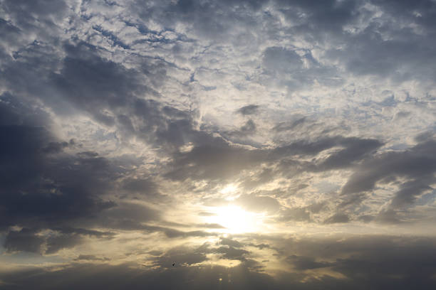 Dramatic sunset sky with colorful clouds at dusk. Nature background and texture - sky replacement