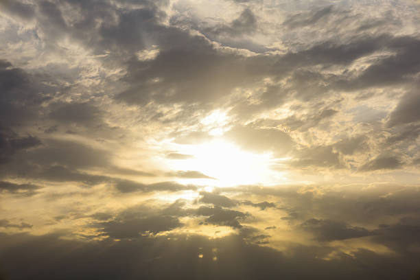 Dramatic sunset sky with colorful clouds at dusk. Nature background and texture - sky replacement