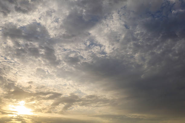 Dramatic sunset sky with colorful clouds at dusk. Nature background and texture - sky replacement