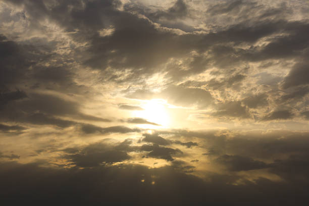 Dramatic sunset sky with colorful clouds at dusk. Nature background and texture - sky replacement