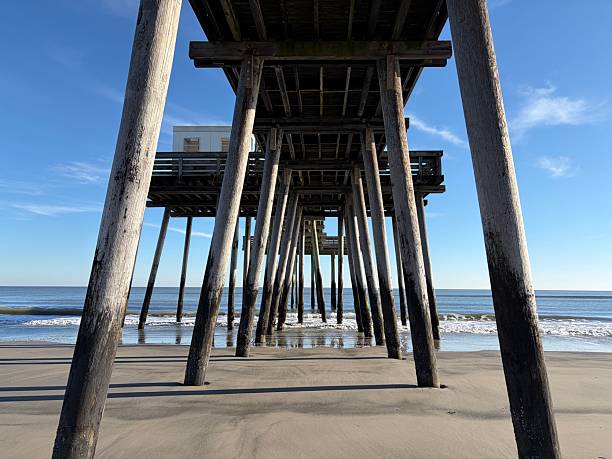 istock Fishing Pier With Ocean Waves And Blue Sky 2254090188