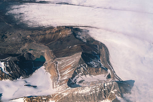 April view of Svalbard archipelago with glacier , Norway