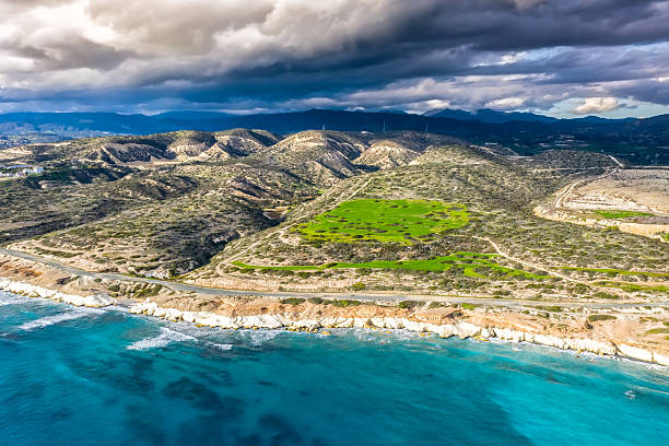 White & Rocky Beach. Monagroulli village area. Limassol District, Cyprus.