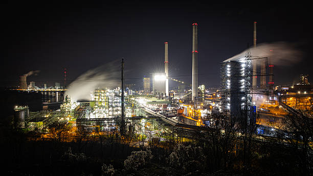 Coking plant at night