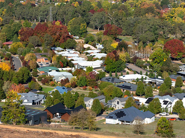 istock High angle view of houses and trees 2254095061