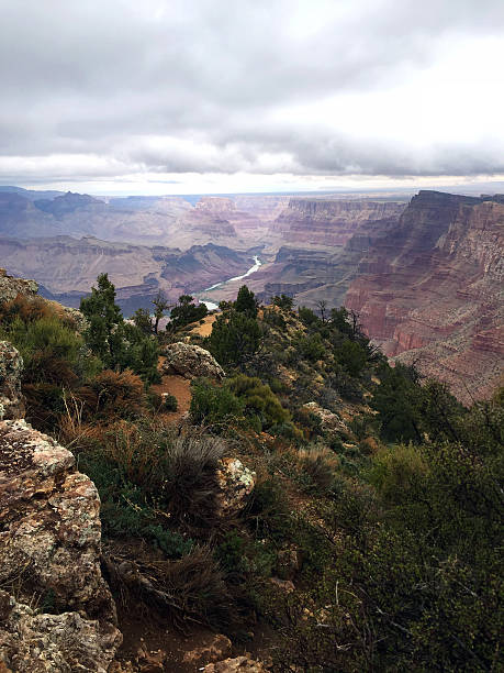 Stormy view of the North Rim of the Grand Canyon in Spring,  Arizona.