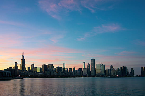 dramatic golden sky over Melbourne at dawn with the outline of Melbourne skyline