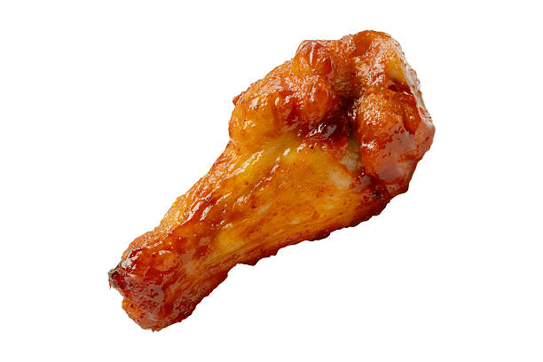istock Grilled spicy chicken wing isolated on white background 2254103289