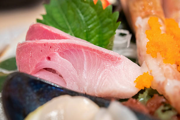 istock Fresh sashimi set serve on ice with wasabi Japanese style 2254103308
