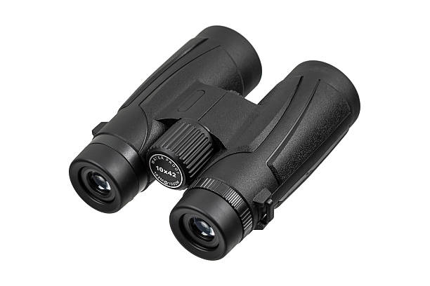 istock Professional black binoculars for birdwatching and travel isolated on a white background. 2254107197