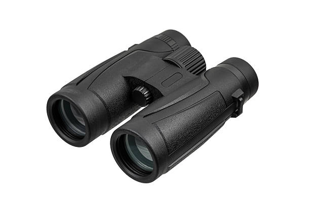istock Professional black binoculars for birdwatching and travel isolated on a white background. 2254107201