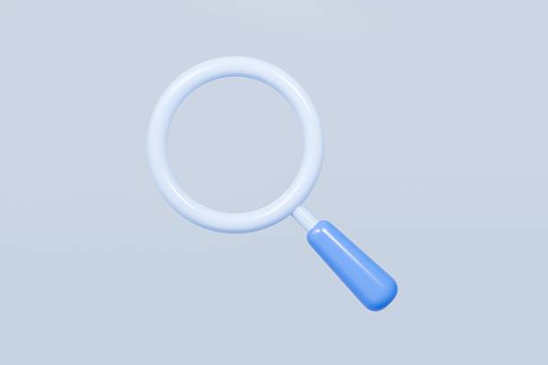 istock 3D Magnifying glass icon. Minimal Blue Magnifying glass lens tool icon isolated on blue background. Search, Find, Zoom, Research and science tool concept. 3d render. 2254108857