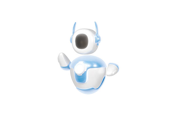 3d Robot ai character icon. Chat bot mascot isolated on white transparent background. GPT chatbot icon. Artificial intelligence, trendy technology, support service, funny automaton computer. 3d render