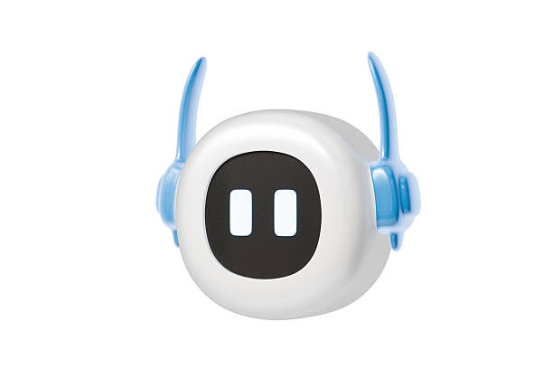 3d cute robot face icon. ai assistant chatbot concept. Minimal cartoon bot head avatar mascot for app icon ui kit. isolated on white background. 3d render.